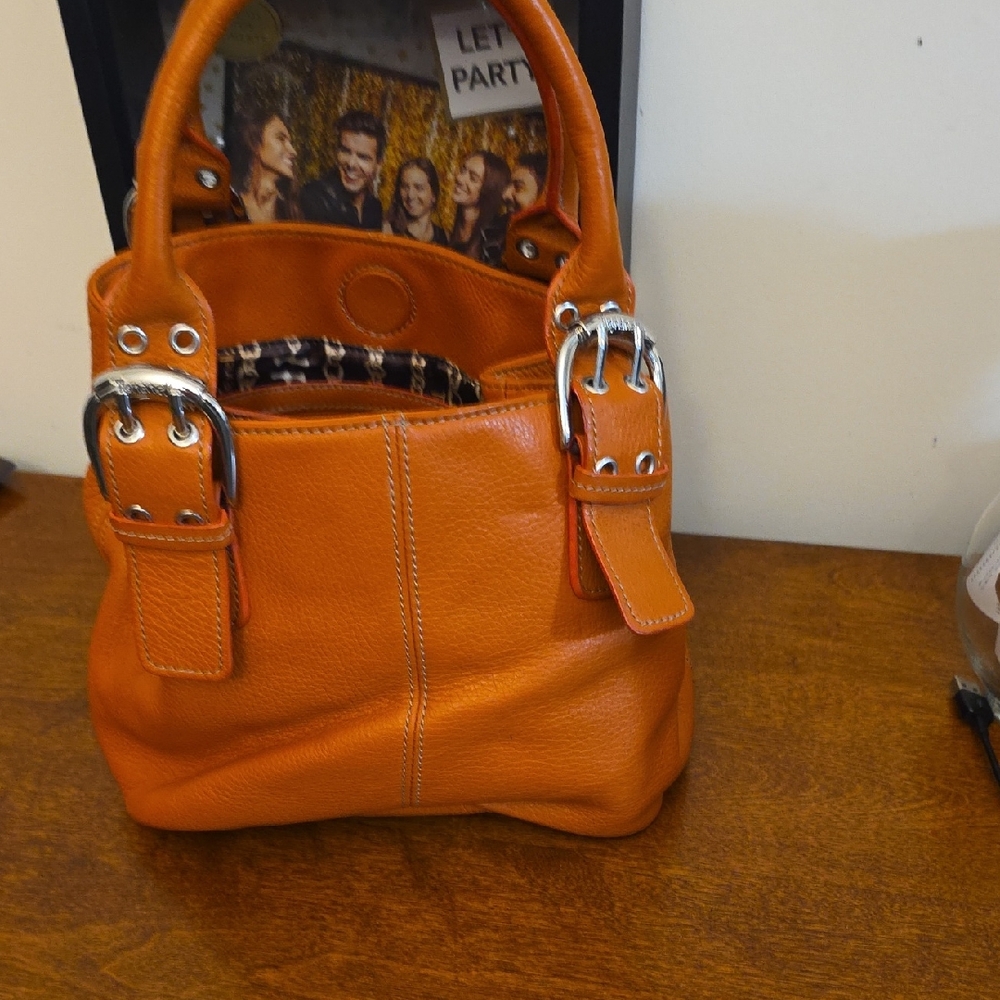 Tignanello Vibrant Orange Shoulder Bag